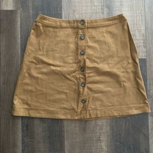Abercrombie & Fitch suede button up skirt